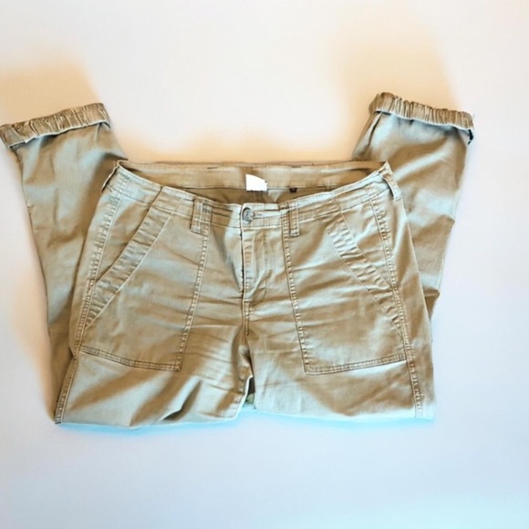 CAbi Olive Green Traveler Cargo Jogger Pants Utility Pockets Zippered Legs Sz 10 - Picture 2 of 13